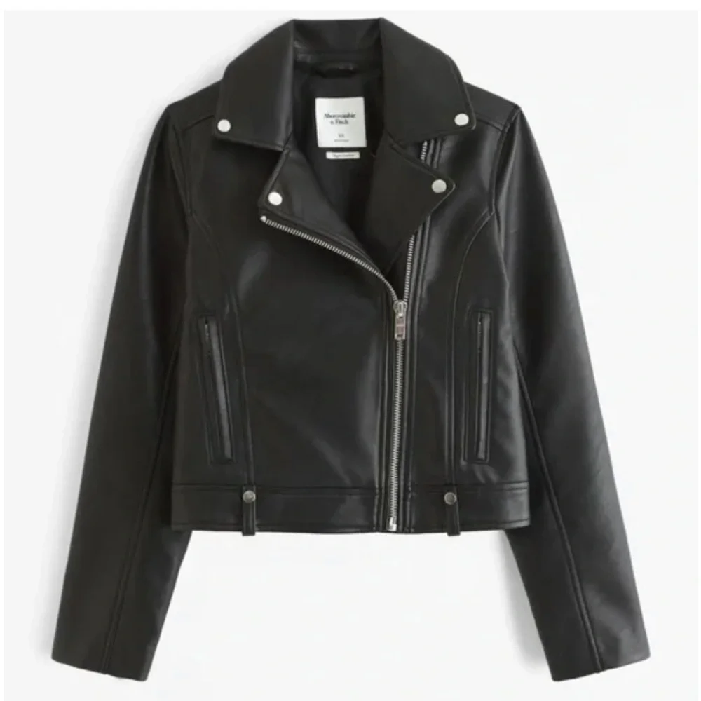 Abercrombie & Fitch Vegan Leather Black Moto Jacket - Picture 5 of 11